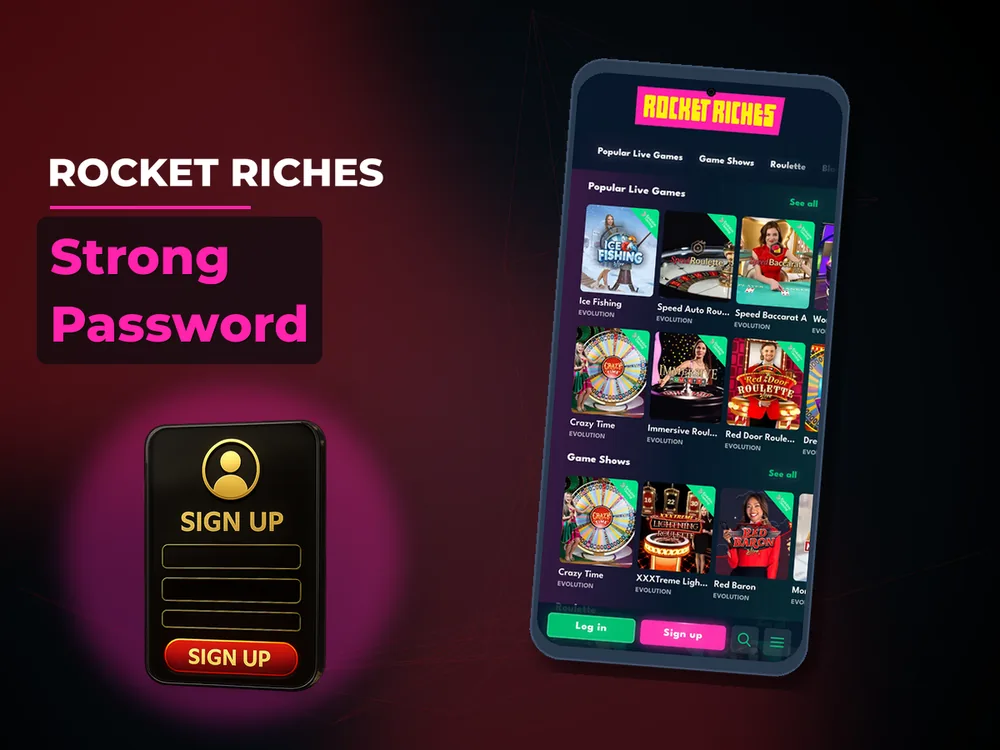 rocket riches - Strong Password