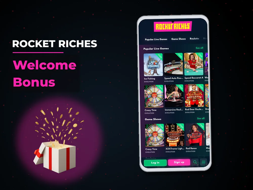 rocket riches - Welcome Bonus