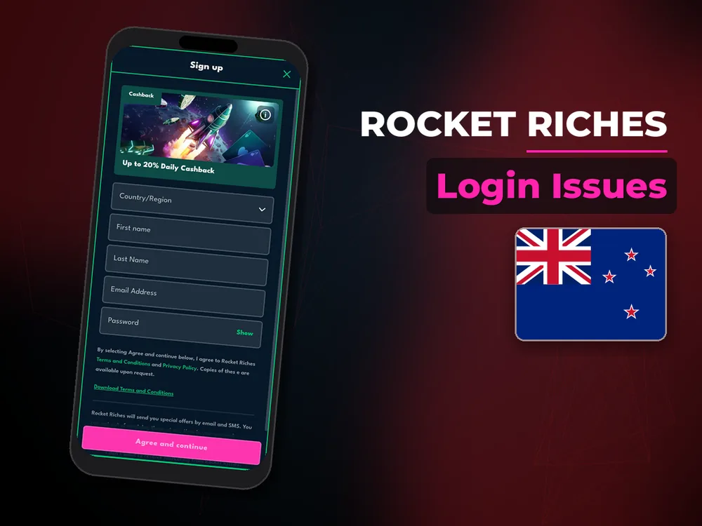 rocket riches - Login Issues