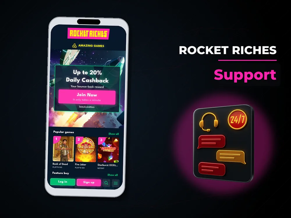 rocket riches - Support