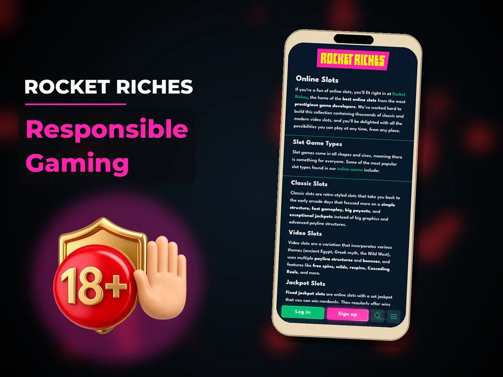 rocket riches - Responsible Gaming