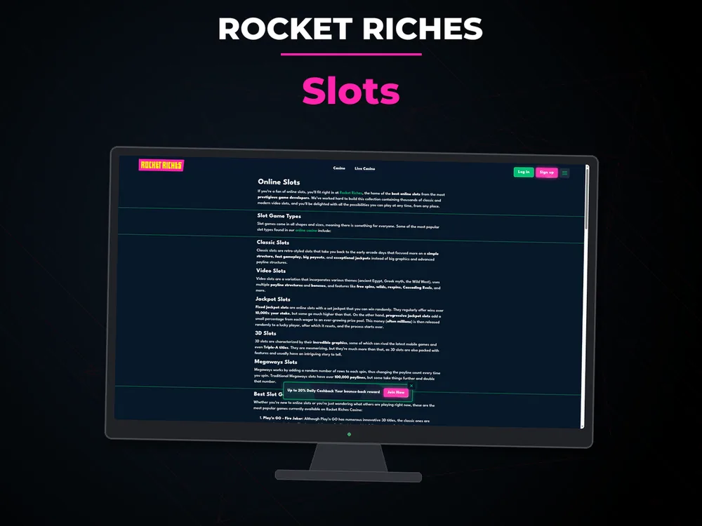 rocket riches - Slots
