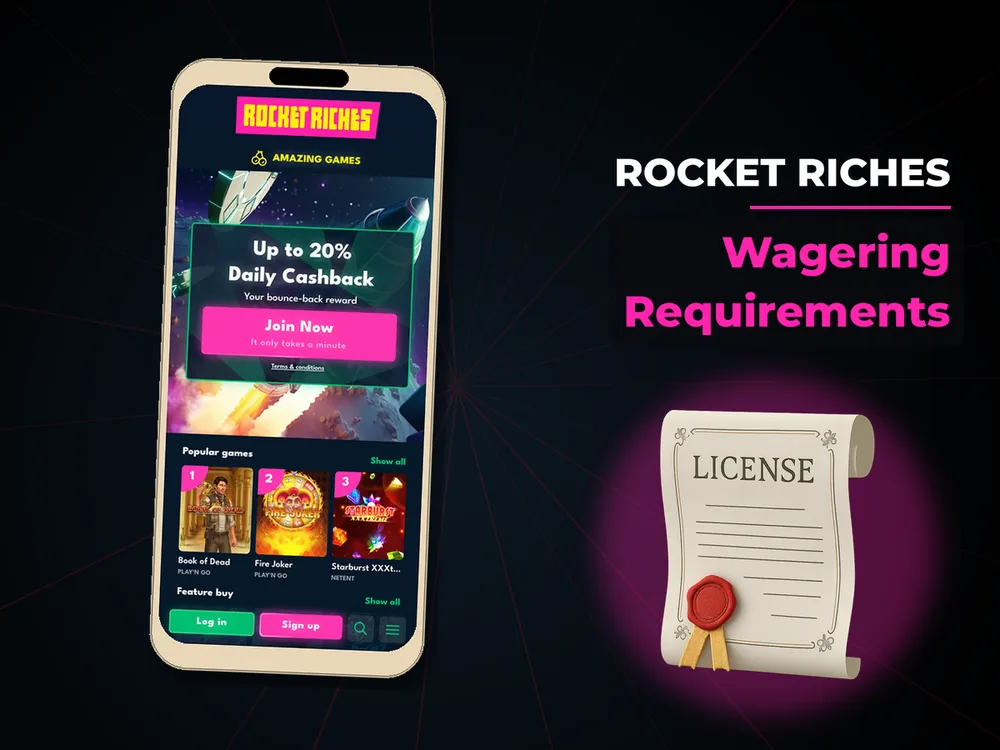 rocket riches - Wagering Requirements